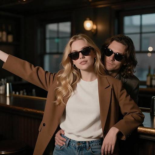 Intimate Evening in a Dim Bar