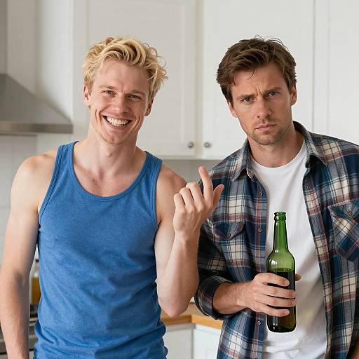 Two Men Cooking in a Cozy Kitchen