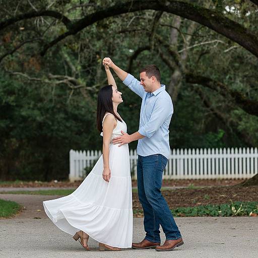 Joyful Outdoor Engagement Dance