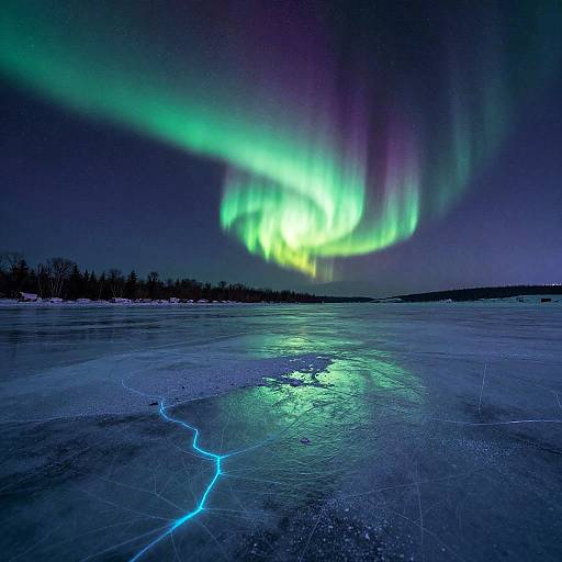 Hokusai-Style Aurora Tundra of Longing