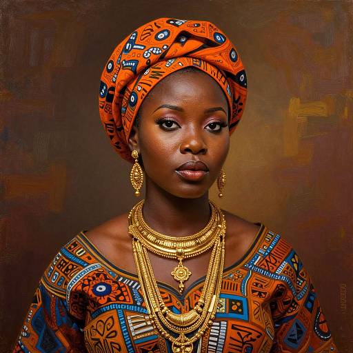 Vibrant African Woman in Traditional Attire
