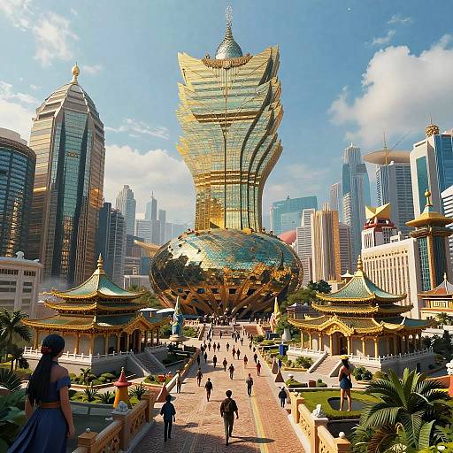 Hybrid Human-Architecture Fantasy City