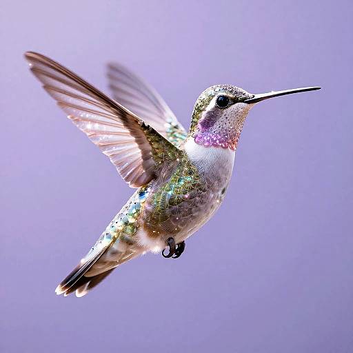 Radiant Platinum Hummingbird Illustration