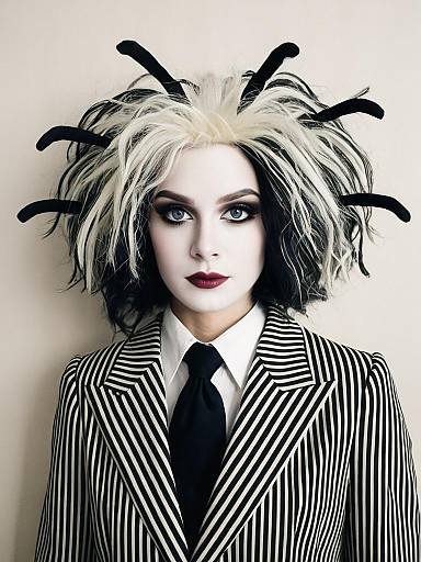 Beetlejuice-Inspired Ladies Wig Costume
