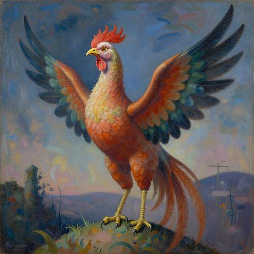 Surreal Phoenix in Vibrant Dreamscape