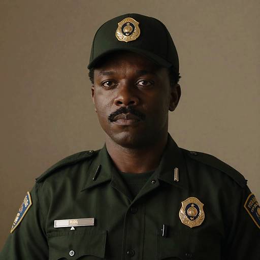 African American Police Officer in Uniform