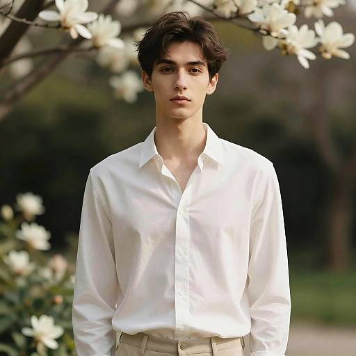 Elegant Minimalist Portrait in Garden