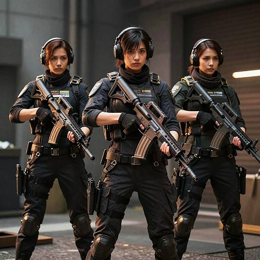 Futuristic Female Operators in Urban Combat