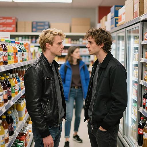 Intense Encounter in Grocery Aisle