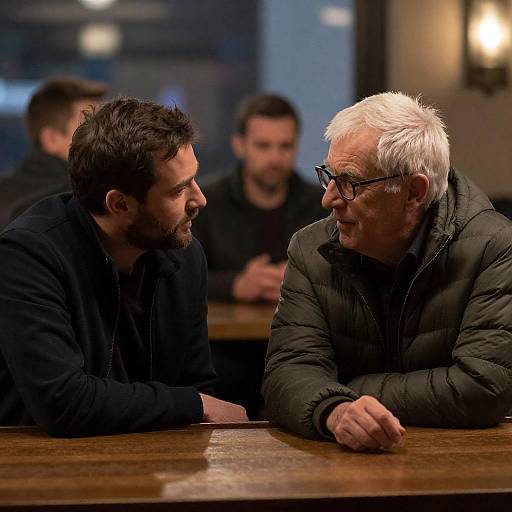 Warm Bar Conversation Between Two Men