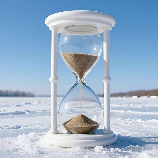 Colossal Hourglass on Icy Terrain