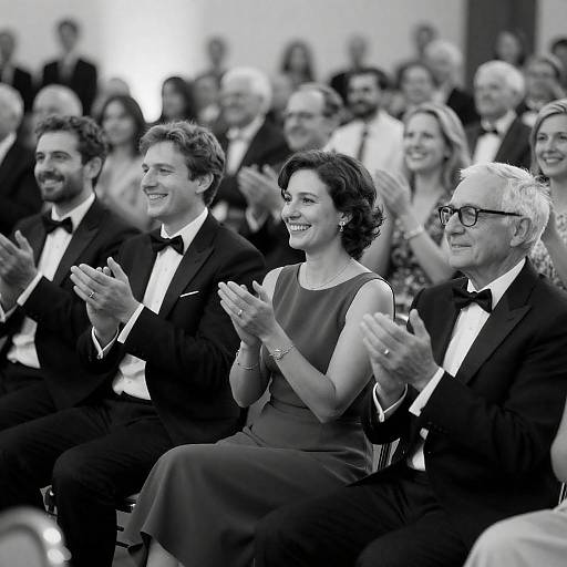 Elegant Audience in Black-and-White Photography