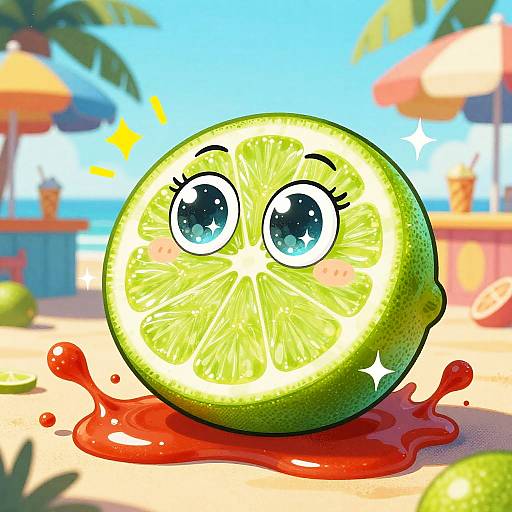 Zesty Lime Wedges Cartoon Mascot