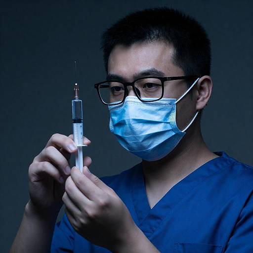 Dramatic Male Nurse Portrait with Syringe