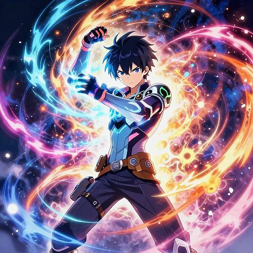 Anime Hero Transformation Scene