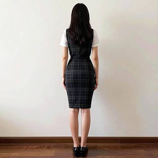 Realistic Solo Girl in Plaid Vest