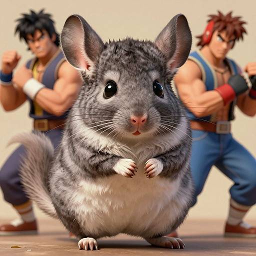 Chinchilla as Dhalsim Ultra Realistic