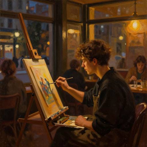 Impressionistic Night Cafe Painting