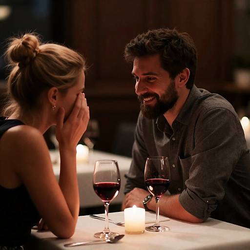 Intimate Dinner for Two in Soft Lighting