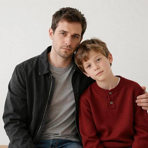 Father and Son Embracing