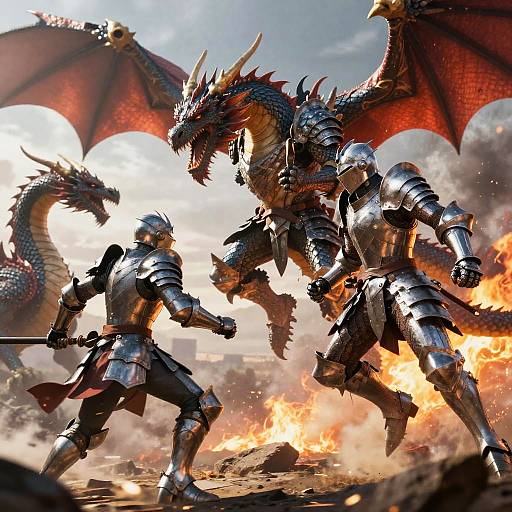 Anime Fantasy Dragon Knight Battle