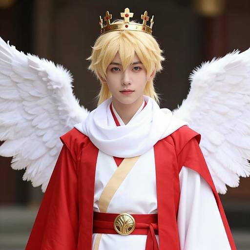 Blond Boy King with Wings