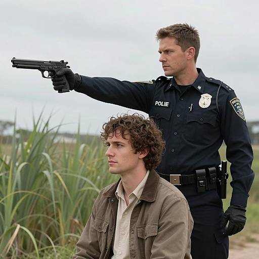 Intense Standoff in Outdoor Setting