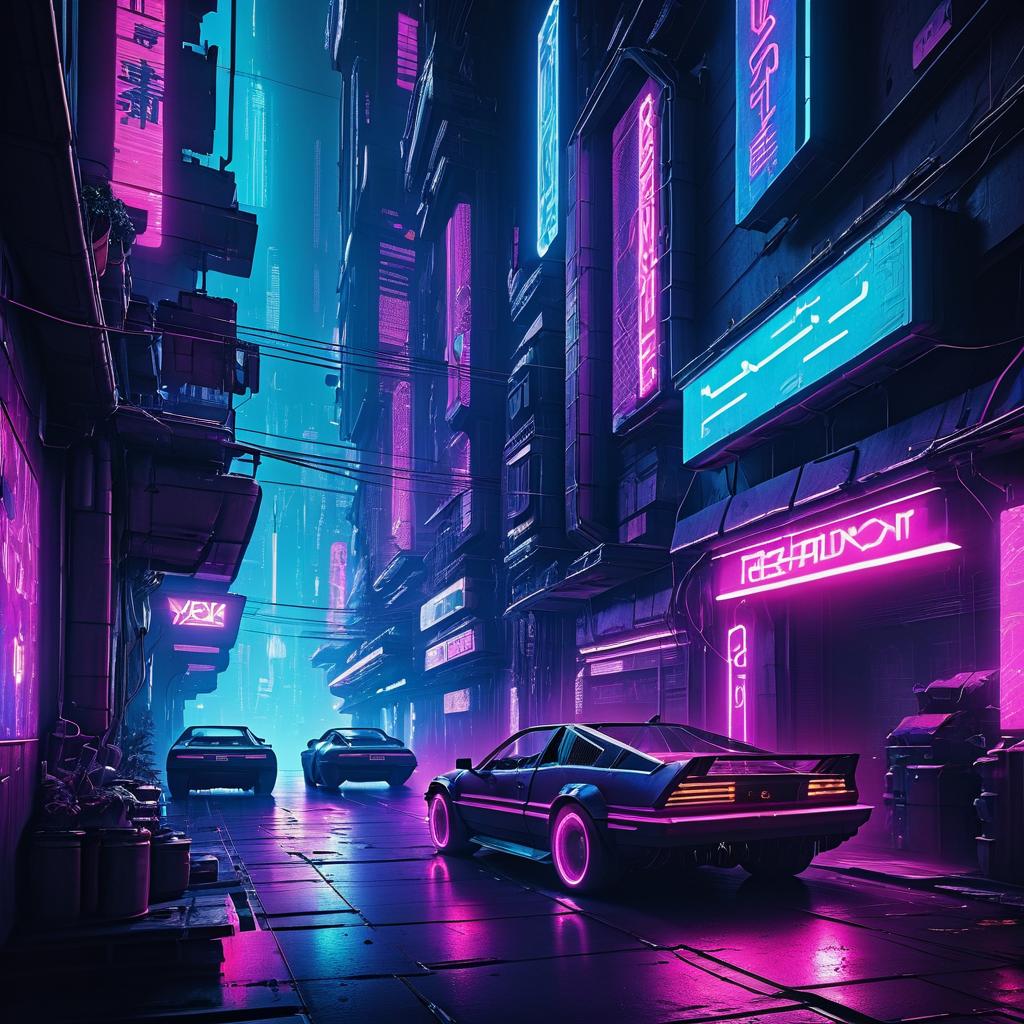 Vibrant Cyberpunk Alleyways in Future City