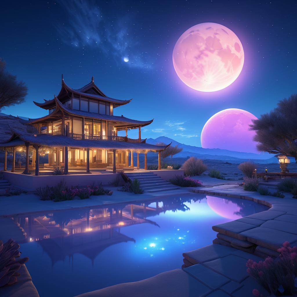 Surreal Full Moon in Dreamy Environment