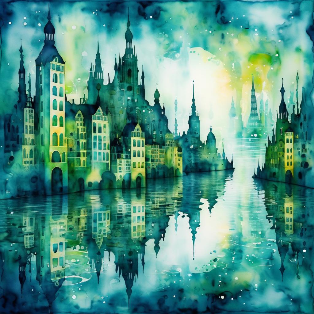 Surreal Submerged Dreamlike Cityscape