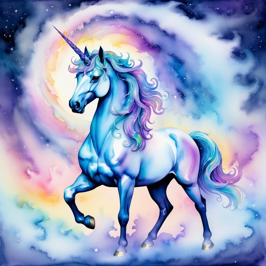 Mystical Unicorn in Dreamy Fog