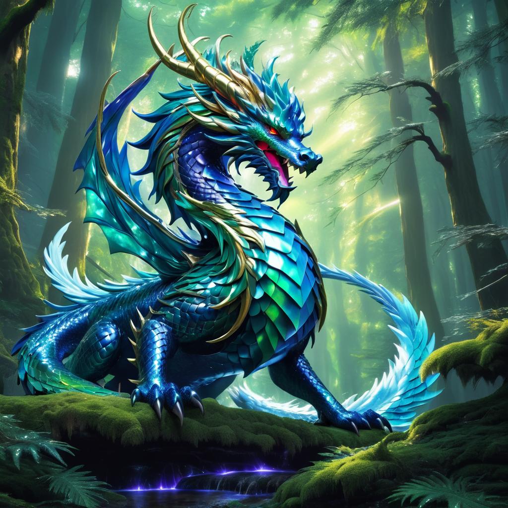 Majestic Dragon in Mystical Forest Splash Art