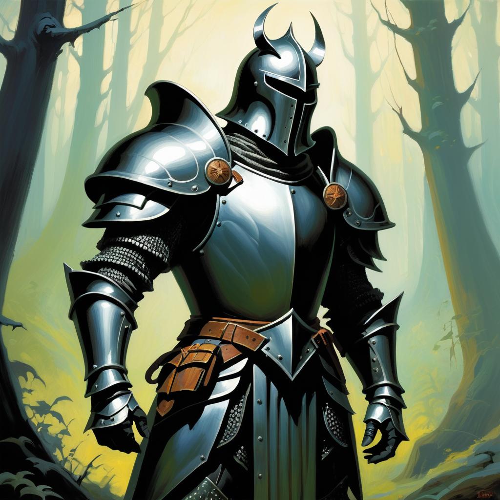 Heroic Knight in Enchanted Wilderness