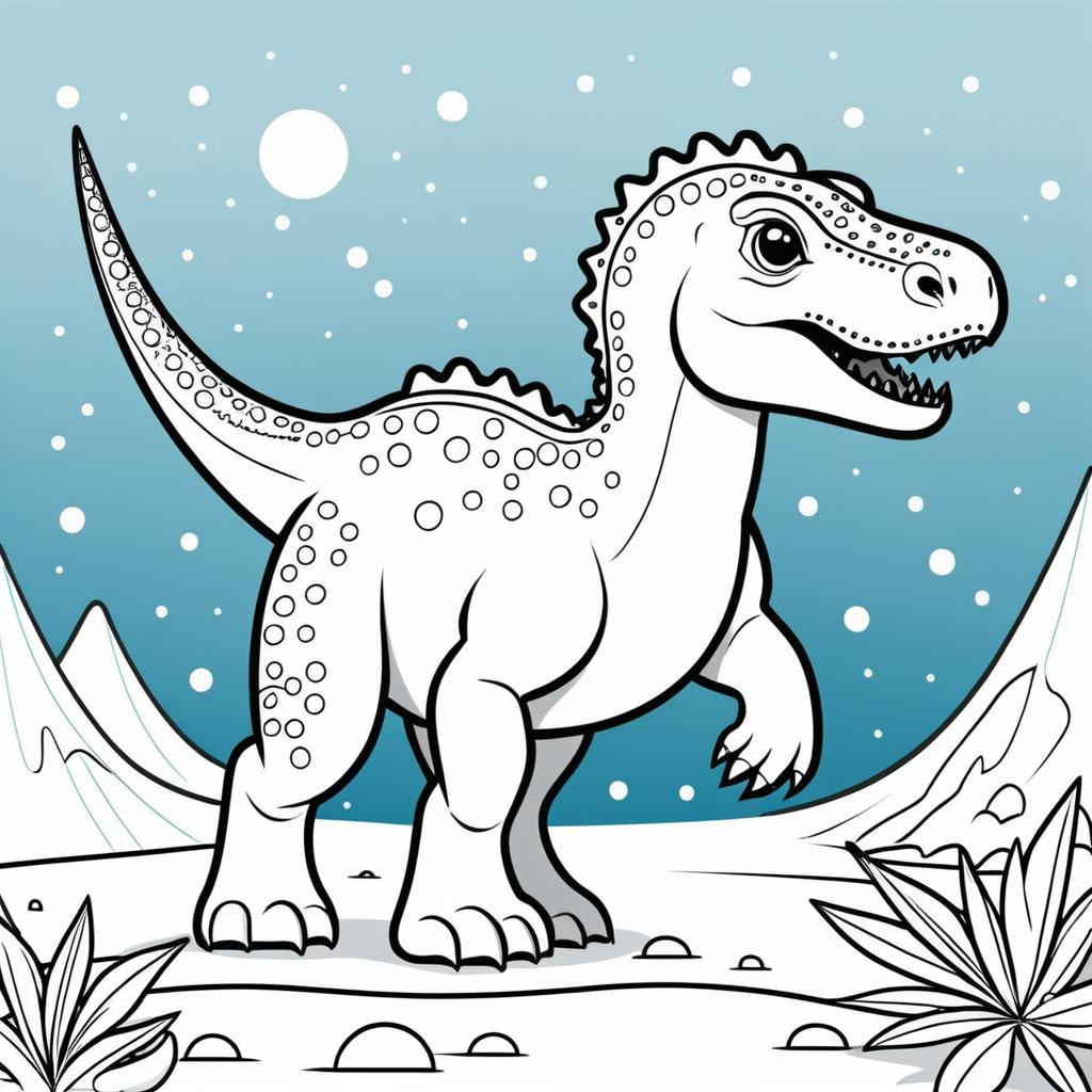 Cute Cryolophosaurus for Kids Coloring Book