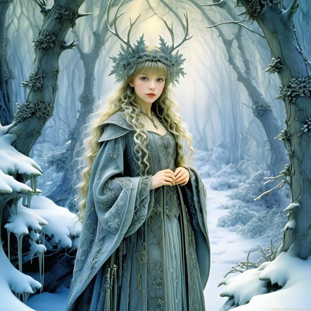 Enchanting Winter Fantasy Girl Artwork