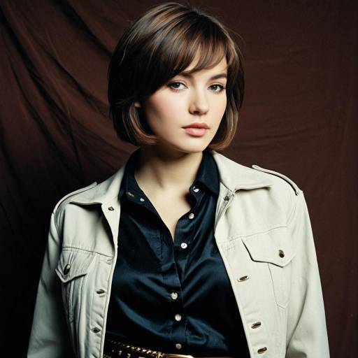 Young Woman in Casual Jacket and Black Shirt