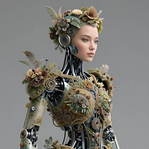 Bionic Woman with Botanical Fusion