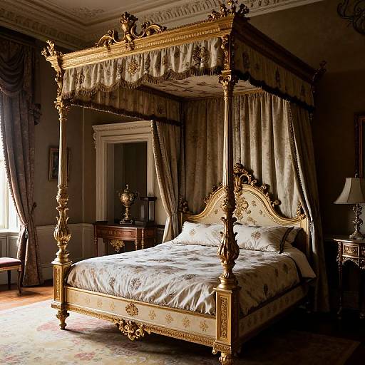 Ornate Victorian Four-Poster Bed
