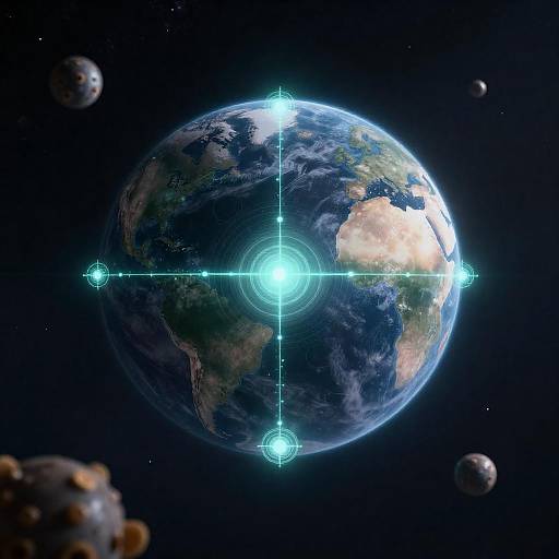 Futuristic Earth with Digital Target Overlay