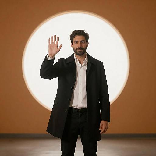 Man in Tunnel with Glowing Light