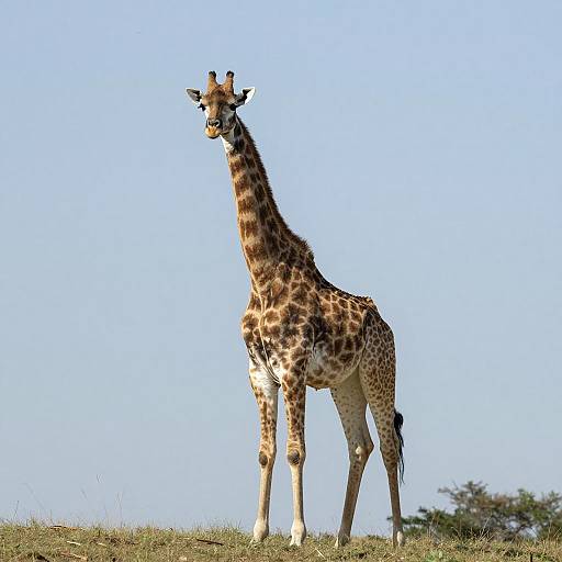 Majestic Giraffe on Grassy Hill