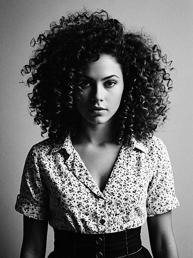 Curly Haired Woman Fashion Portrait