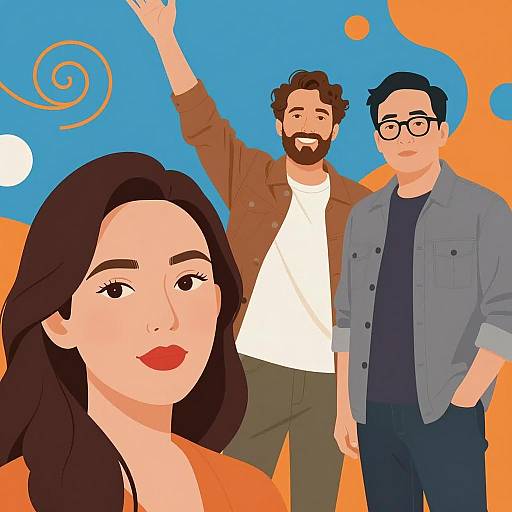 Vibrant Scene with Dynamic Characters