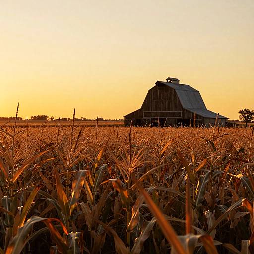 Sunset Cornhusker in Golden Cornfield