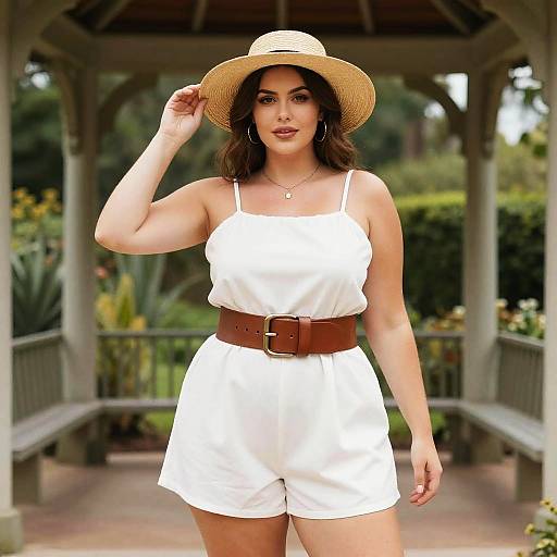 Plus-Size Woman in Summer Romper