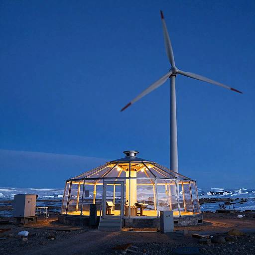 Arctic Outpost with Wind Turbines