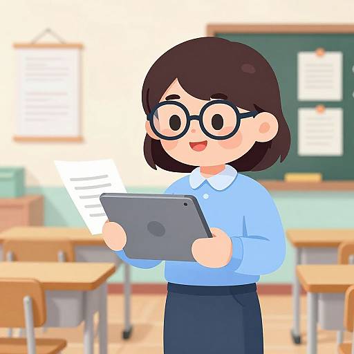 Friendly Cartoon Teacher Clipart
