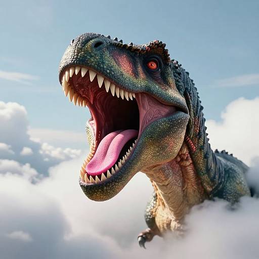 Surreal 3D Dinosaur Sky Creature