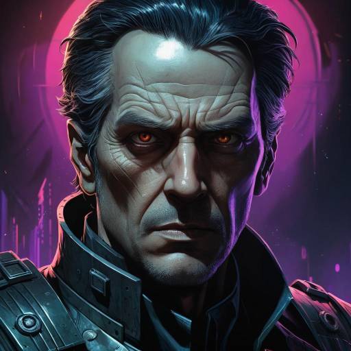 Cyberpunk Man in Leather Jacket