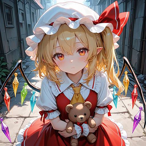 Flandre Scarlet with Teddy Outdoors